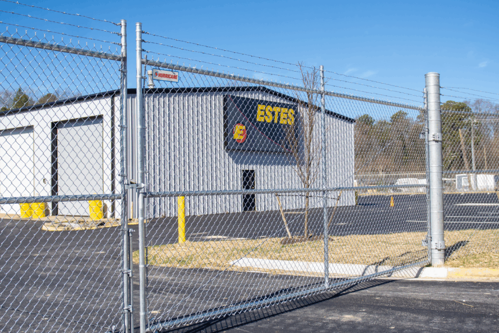 CL4 - 8’ Chain Link With Double Swing Gate & Barbed Wire