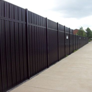 Custom black aluminum barrier wall
