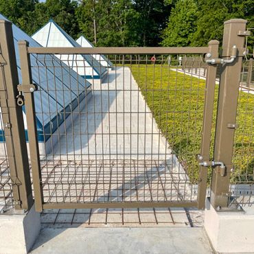 Custom brown welded wire aluminum walk gate